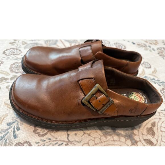 EARTH SPIRIT Women's Size 9.5 Gelron 2000 Hickory II Brown Leather Mule Clog - Picture 3 of 6